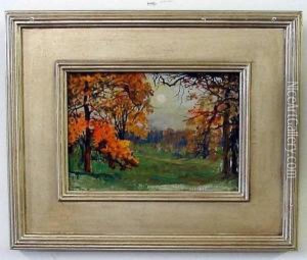 Trees In Fall Oil Painting - Anna Richards Brewster