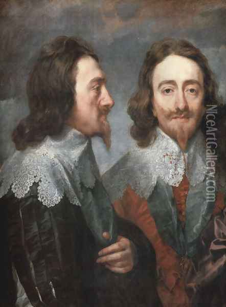 Charles I in Three Positions (detail 1) Oil Painting - Sir Anthony Van Dyck