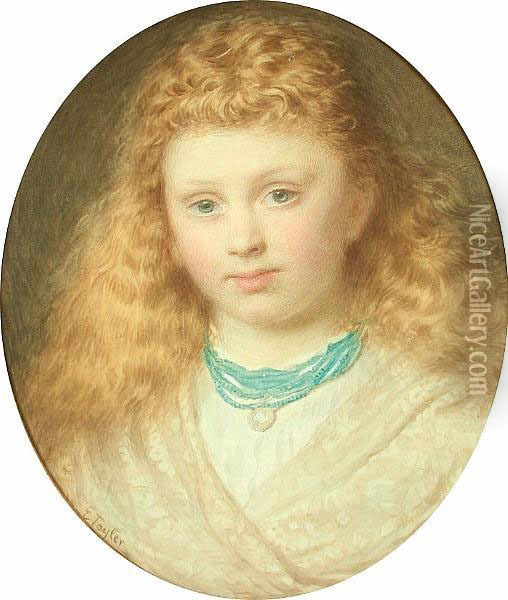 Portrait Of A Young Lady Oil Painting - Edward Tayler