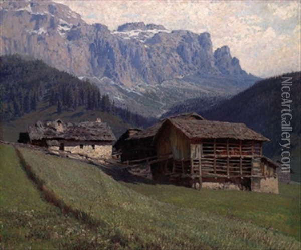 Bergbauernhof Oil Painting - Karl Ludwig Prinz