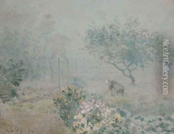 The Fog, Voisins, 1874 Oil Painting - Alfred Sisley