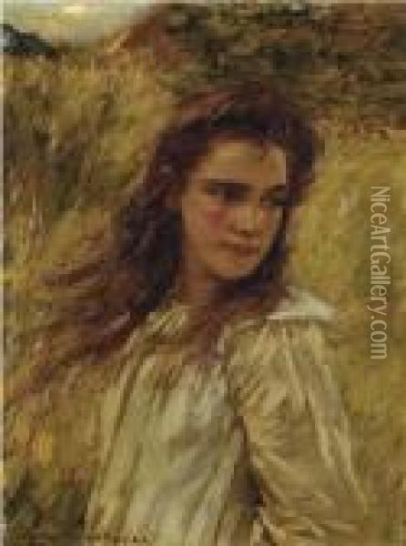 A Young Girl Oil Painting - Henry Herbert La Thangue