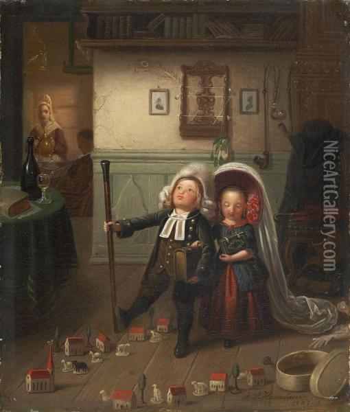 Die Pfarrerskinder Oil Painting - Johann Peter Hasenclever