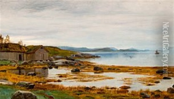 Parti Fra Stromsnes I Sondfjord Oil Painting - Anders Monsen Askevold
