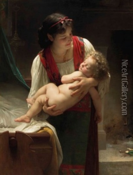 Berceuse (le Coucher) Oil Painting - William-Adolphe Bouguereau