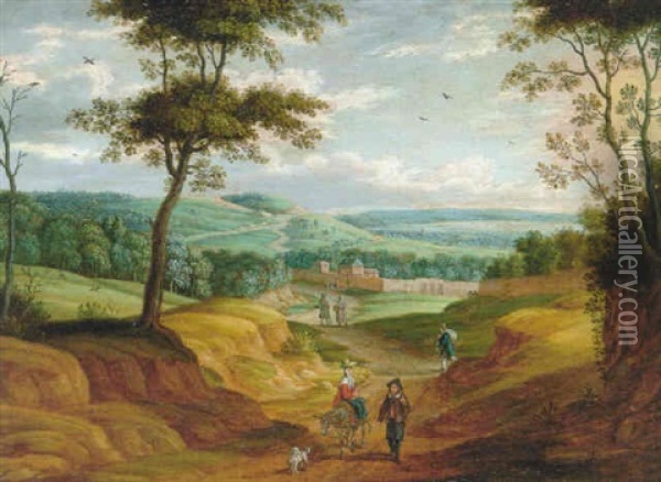 Landschaft Mit Reisenden Oil Painting - Isaac Van Oosten