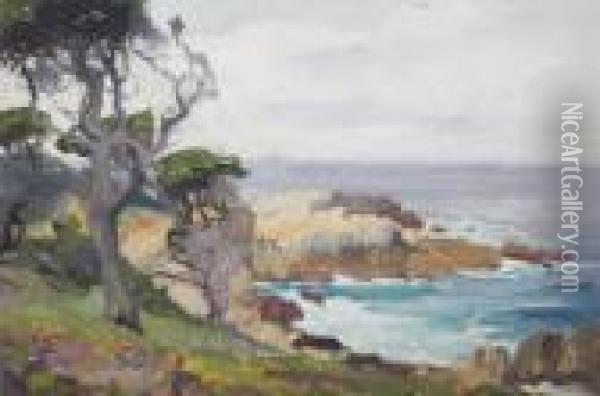 Rocky Cove Oil Painting - Franz Bischoff