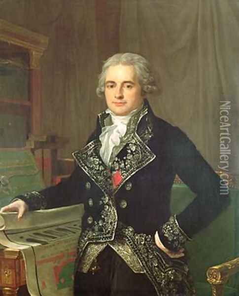 Portrait of Jean Antoine Chaptal 1756-1832 Comte de Chanteloupe Oil Painting - Anicet-Charles-Gabriel Lemonnier