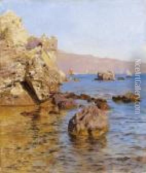 Mediterranean Shore Oil Painting - Robert Nadler