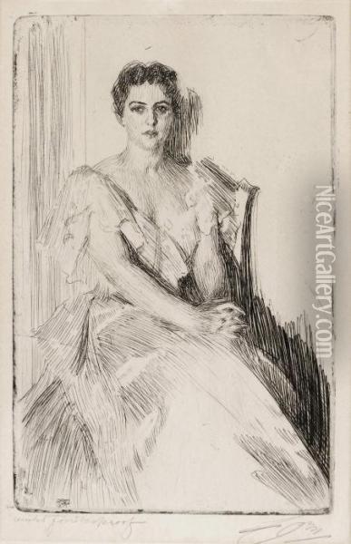 Mrs Cleveland Ii Oil Painting - Anders Zorn