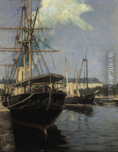 Il Porto Di Le Havre Oil Painting - Carlo Pittara