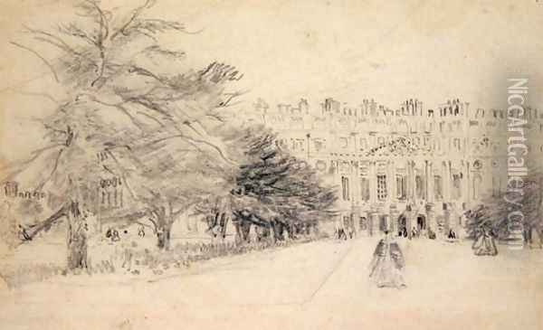 Hampton Court Palace, East Front Oil Painting - David Cox