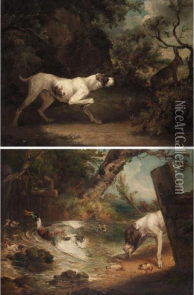 A Set Of Four Sporting Scenes Oil Painting - James Ward