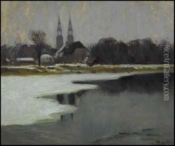 The Church At Sault-au-recollet Oil Painting - Maurice Galbraith Cullen