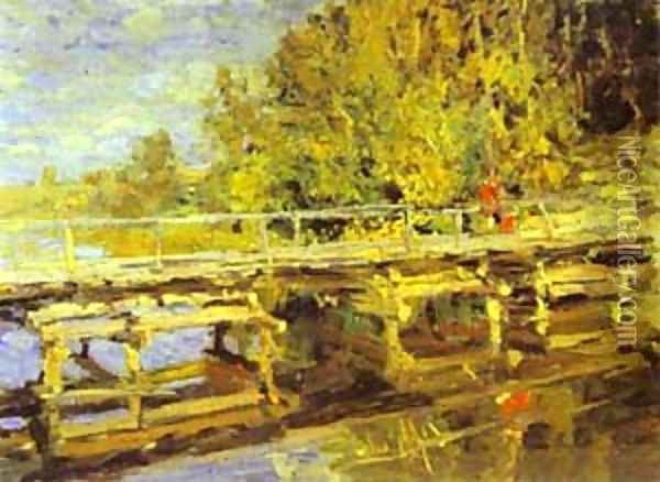 Autumn On Bridge Oil Painting - Bernardo Strozzi