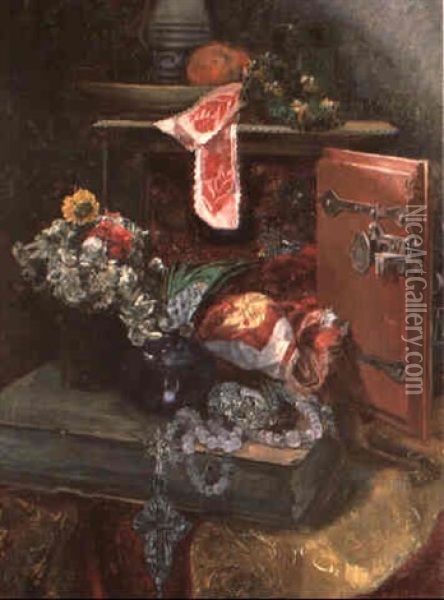 Stilleben Mit Bluten Oil Painting - Hugo Charlemont