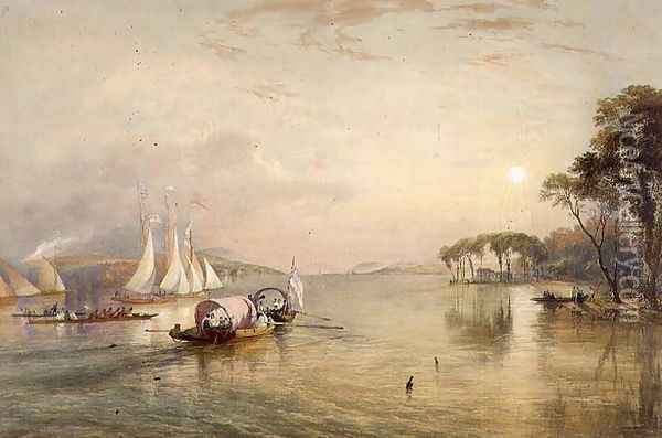 Lake Windermere, from The English Lake District, 1853 2 Oil Painting - James Baker Pyne