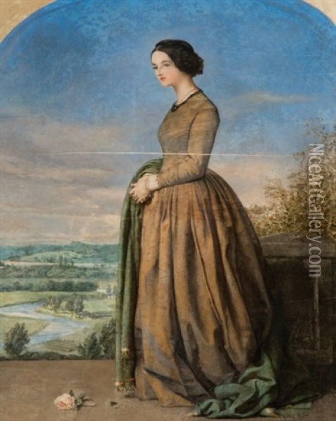 Portrait De Mrs. D. Coutts Marjoribanks Oil Painting - Robert Thorburn