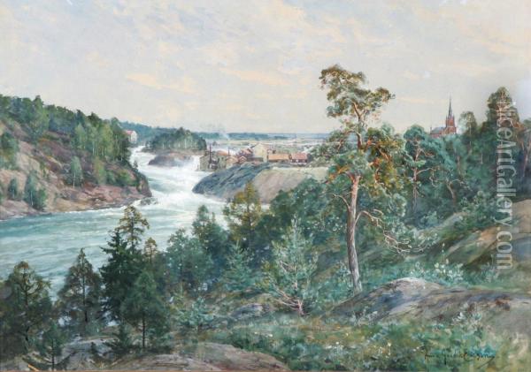 Vy Over Trollhattan Oil Painting - Anna Gardell-Ericson