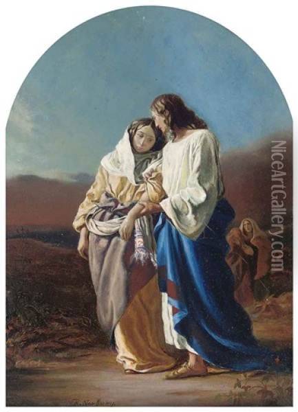 Jesus And Mary Oil Painting - Richard Norbury