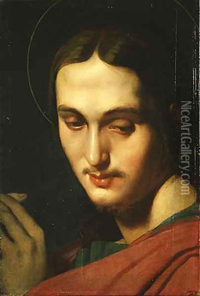 Head of Saint John the Evangelist 1818 Oil Painting - Jean Auguste Dominique Ingres