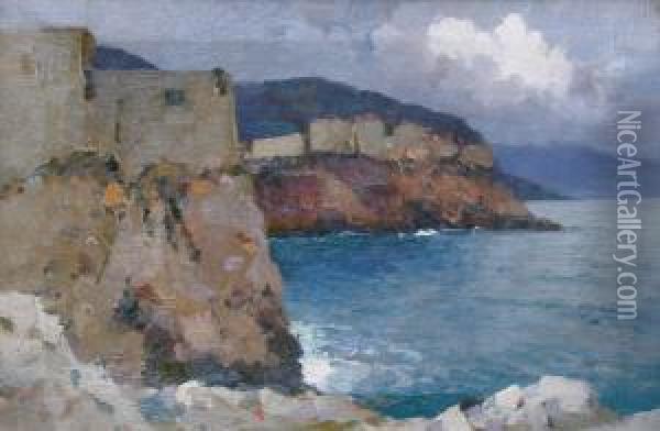 Ville Sur La Cote Adriatique Oil Painting - Aleksei Vasilievich Hanzen