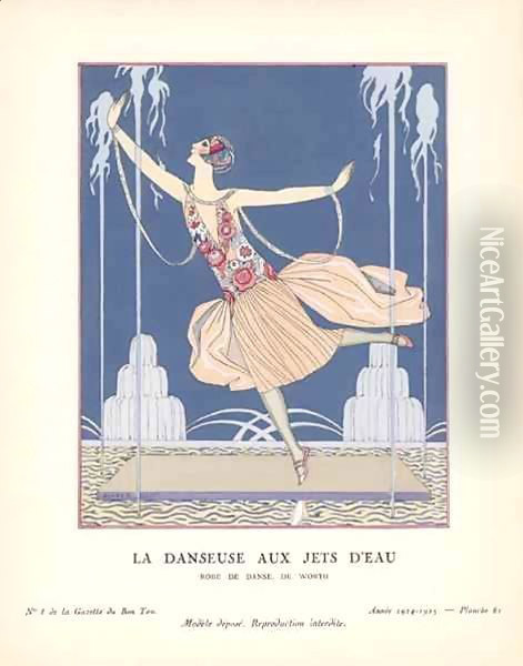La Danseuse aux Jets d'Eau - Robe de danse, de Worth Oil Painting - Georges Barbier