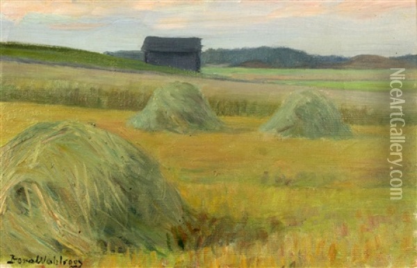 Field Oil Painting - Dora Wahlroos
