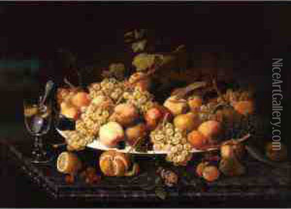Still Life With Fruit Oil Painting - Severin Roesen