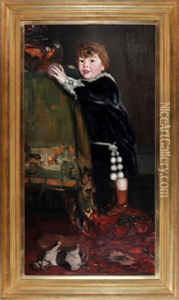Length Portrait Of Lex Hornsby As A Boy Oil Painting - David Forrester Wilson