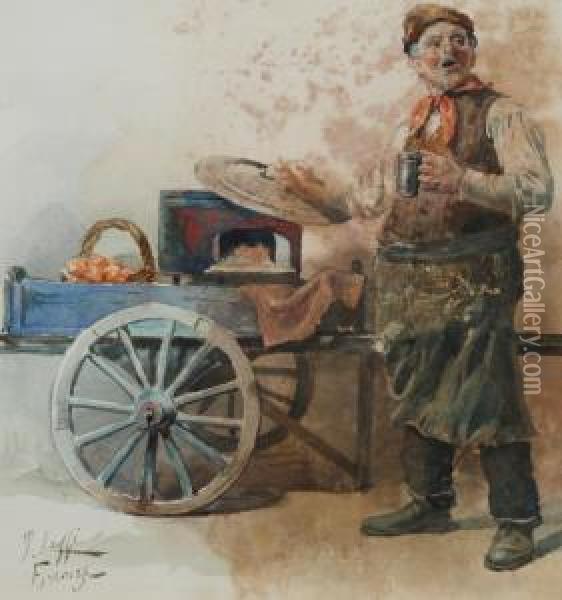 Le Caldarroste Oil Painting - Tito Giovanni Lessi