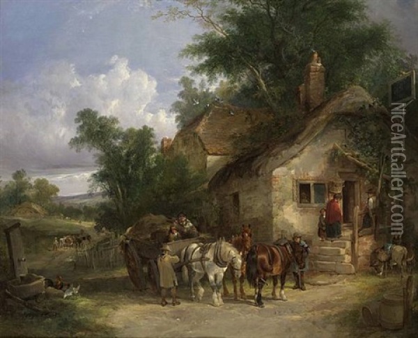By The Window Oil Painting - William Shayer the Elder
