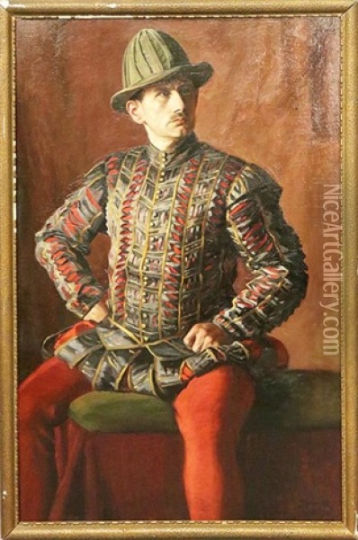 Darstellung Eines Schauspielers In Kostum Oil Painting - Ludwig Kandler