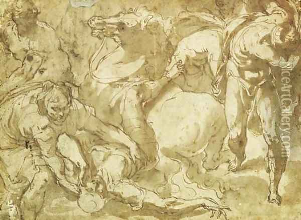 The Conversion Of Saint Paul Oil Painting - Jacopo Bertoia