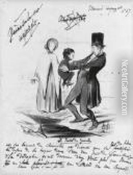 Moeurs Conjugales Oil Painting - Honore Daumier