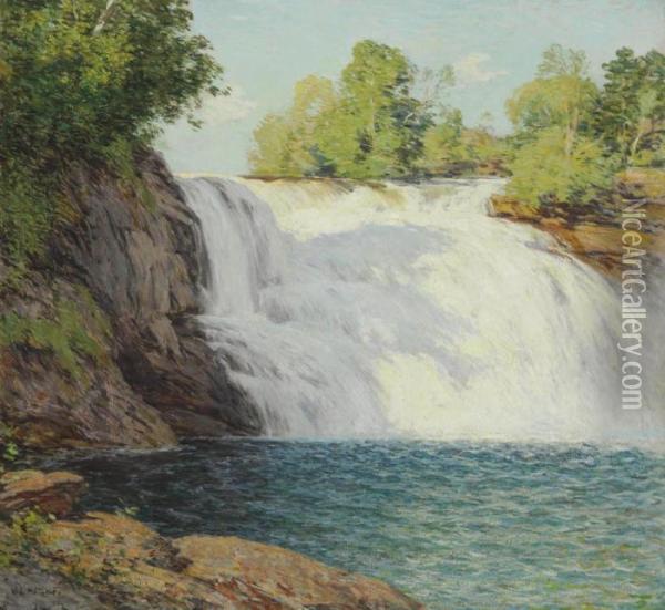 The Waterfall Oil Painting - Willard Leroy Metcalf