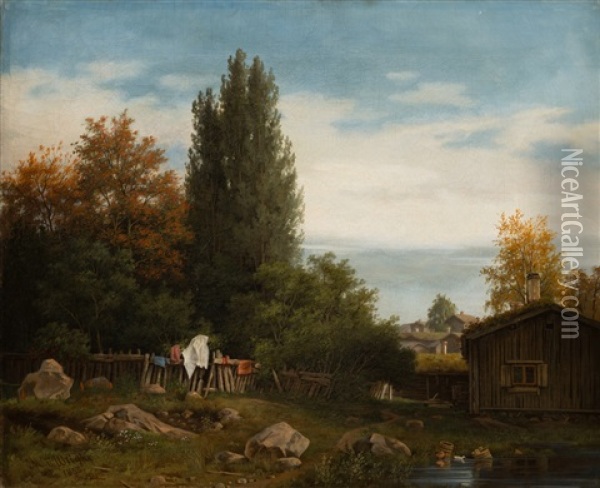 Fall Landscape From Katajanokka Oil Painting - Magnus Von Wright