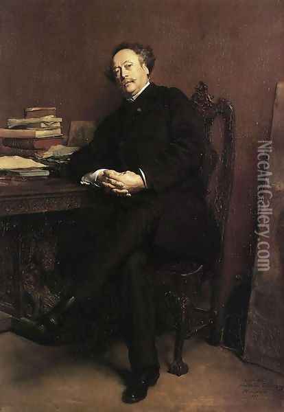Portrait of Alexandre Dumas, Jr Oil Painting - Jean-Louis-Ernest Meissonier