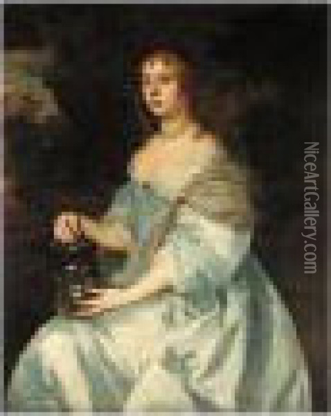 Portrait Of Hannah Bulwer Oil Painting - Sir Peter Lely