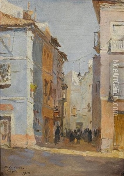 A Street In Seville Oil Painting - Stanhope Forbes