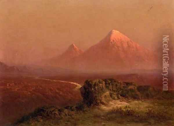 View of Mt. Ararat Oil Painting - Il'ia Nikolaevich Zankovskii