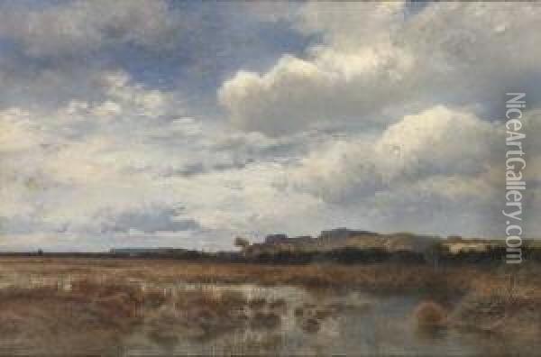 Weite Moorlandschaft. Oil Painting - Joseph Wenglein