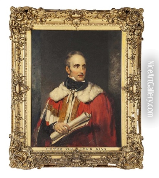 Half-length Portrait Of Peter King, 7th Baron King On Ockham, In Peer's Robes Oil Painting - Thomas Lawrence