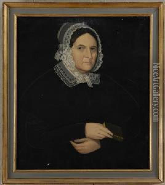 Portrait Of Sarah Sutherland Oil Painting - Ammi Phillips