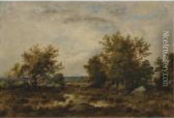 Pastoral Landscape Oil Painting - Narcisse-Virgile D Az De La Pena