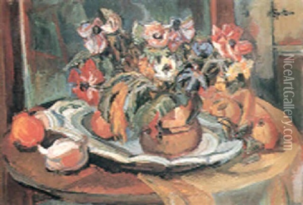 Nature Morte Aux Fruits Et Aux Fleurs Oil Painting - Henri Epstein