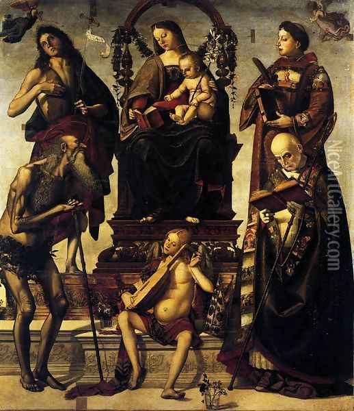 Madonna and Child with Saints Oil Painting - Luca Signorelli