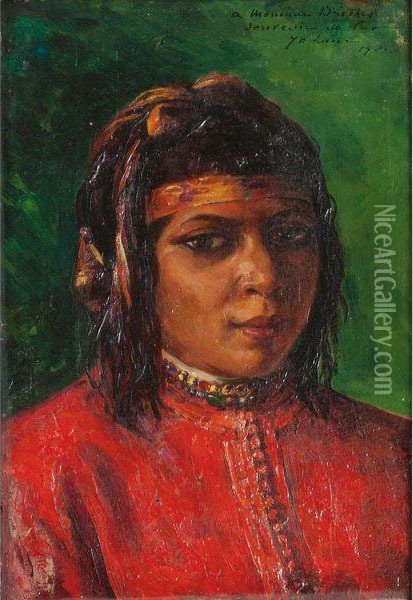Portrait De Marocaine Oil Painting - Yvonne Marie, Yo Laur