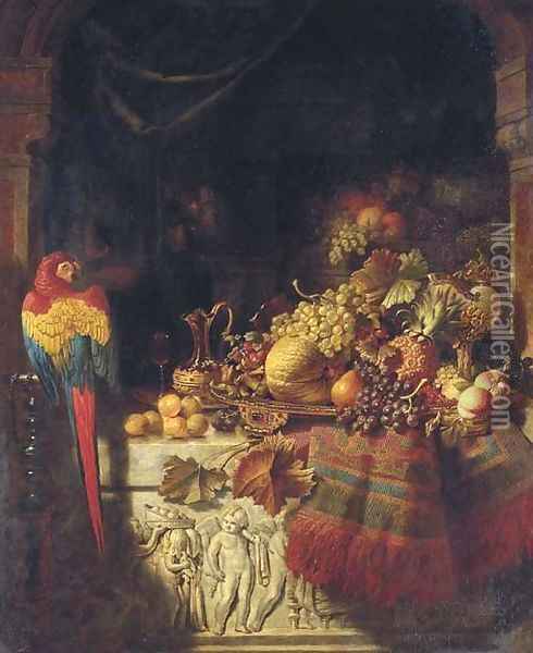 The Burgomaster's Dessert Oil Painting - George Lance