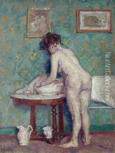 Interior with Nude Oil Painting - Spencer Frederick Gore
